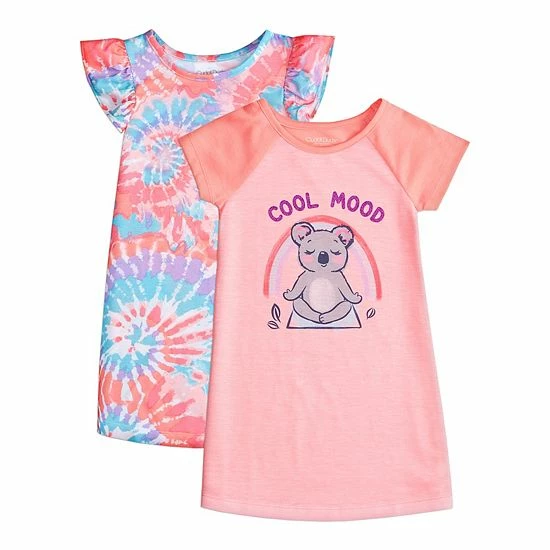 Toddler Girl Cuddl Duds® 2 Pack Night Gown Set 1 Toddler Girl Cuddl Duds® 2 Pack Night Gown Set