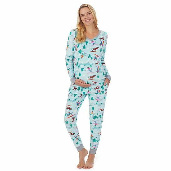 Maternity Cuddl Duds® 2-piece Velour Pajama Top & Pajama Jogger Pants Set Black Moose Maternity Cuddl Duds® 2-piece Velour Pajama Top & Pajama Jogger Pants Set Black Moose -Cuddl Duds shop unnamed file 2781