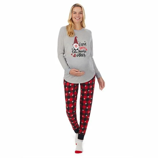 Maternity Cuddl Duds® 3-piece Sweater Knit Pajama Pants, Pajama Top & Socks Set Classic Plaid 6 Maternity Cuddl Duds® 3-piece Sweater Knit Pajama Pants, Pajama Top & Socks Set Classic Plaid - Image 6