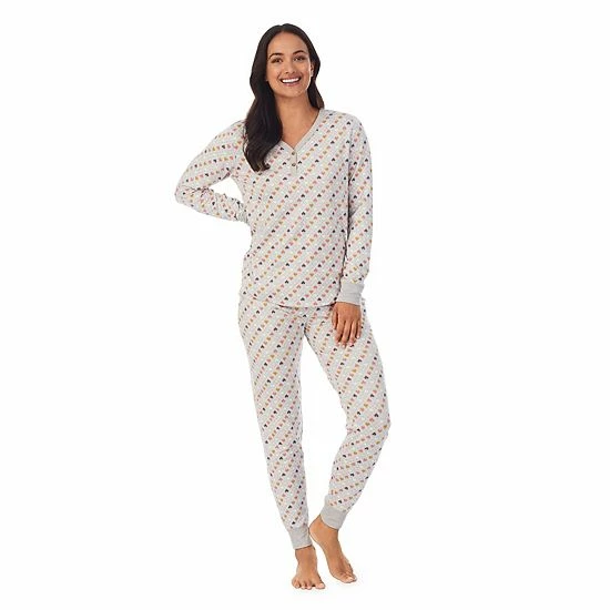 Women's Cuddl Duds® Henley Pajama Top And Banded Bottom Pajama Pants Sleep Set Blue Dog 10 Women's Cuddl Duds® Henley Pajama Top And Banded Bottom Pajama Pants Sleep Set Blue Dog - Image 10