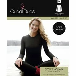 Women's Cuddl Duds® Softwear With Stretch Long Sleeve Crewneck Top Red Buffalo -Cuddl Duds shop unnamed file 33
