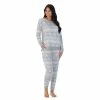 Women's Cuddl Duds® Kangaroo Pocket Pajama Top And Banded Bottom Pajama Pants Sleep Set Navy Falling Stars