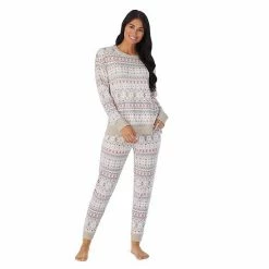 Women's Cuddl Duds® Kangaroo Pocket Pajama Top And Banded Bottom Pajama Pants Sleep Set Navy Falling Stars -Cuddl Duds shop unnamed file 341