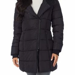 Women's Cuddl Duds Long Hooded Puffer Coat Denim Blue -Cuddl Duds shop unnamed file 347