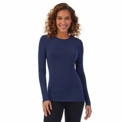 Women's Cuddl Duds® Softwear With Stretch Long Sleeve Crewneck Top Red Buffalo -Cuddl Duds shop unnamed file 35