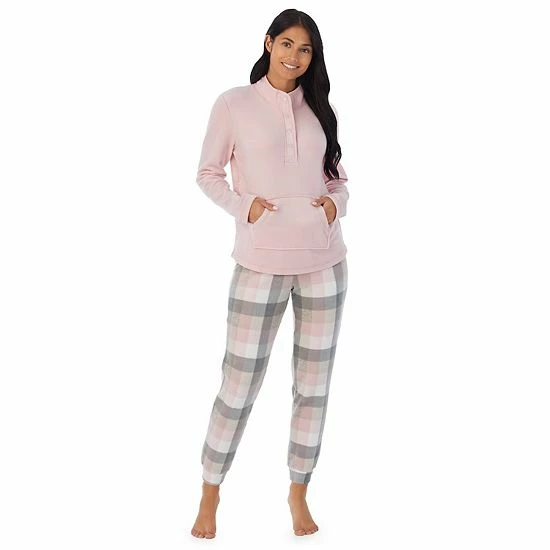 Women's Cuddl Duds Fleece Long Sleeve Pajama Top and Banded Bottom Pajama Pants Sleep Set Grey Oatmeal Plaid Women's Cuddl Duds Fleece Long Sleeve Pajama Top And Banded Bottom Pajama Pants Sleep Set Grey Oatmeal Plaid -Cuddl Duds shop unnamed file 359