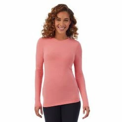 Women's Cuddl Duds® Softwear With Stretch Long Sleeve Crewneck Top Red Buffalo -Cuddl Duds shop unnamed file 36