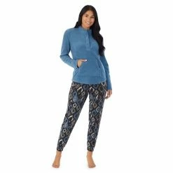 Women's Cuddl Duds Fleece Long Sleeve Pajama Top And Banded Bottom Pajama Pants Sleep Set Grey Oatmeal Plaid 6 Women's Cuddl Duds Fleece Long Sleeve Pajama Top And Banded Bottom Pajama Pants Sleep Set Grey Oatmeal Plaid -Cuddl Duds shop unnamed file 360