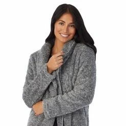 Women's Cuddl Duds® Chenille Plush Cardigan Marled Gray -Cuddl Duds shop unnamed file 380