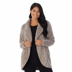 Women's Cuddl Duds® Chenille Plush Cardigan Marled Gray -Cuddl Duds shop unnamed file 382