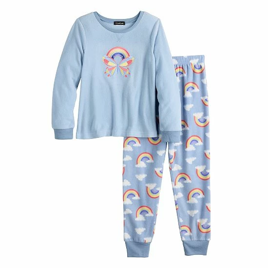 Girls 4-12 Cuddl Duds Pajama Set Rainbow 2 Girls 4-12 Cuddl Duds Pajama Set Rainbow - Image 2