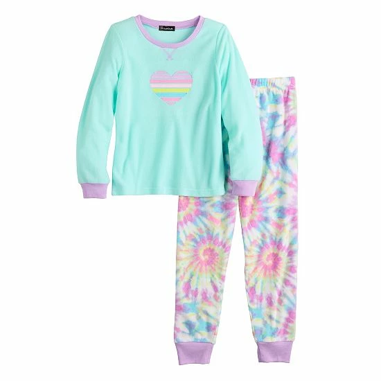 Girls 4-12 Cuddl Duds Pajama Set Rainbow 4 Girls 4-12 Cuddl Duds Pajama Set Rainbow - Image 4