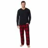 Men's Cuddl Duds® Cabin Fleece Pajama Set Navy Plaid