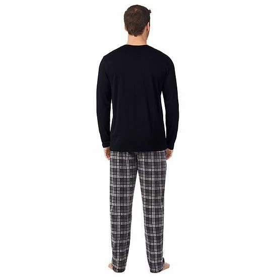 Men's Cuddl Duds® Cabin Fleece Pajama Set Navy Plaid 2 Men's Cuddl Duds® Cabin Fleece Pajama Set Navy Plaid - Image 2