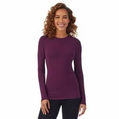 Women's Cuddl Duds® Softwear With Stretch Long Sleeve Crewneck Top Red Buffalo -Cuddl Duds shop unnamed file 40