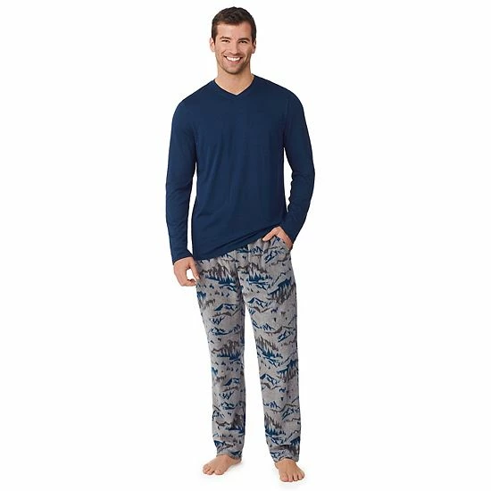 Men's Cuddl Duds® Cabin Fleece Pajama Set Navy Plaid 7 Men's Cuddl Duds® Cabin Fleece Pajama Set Navy Plaid - Image 7