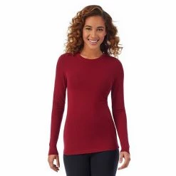Women's Cuddl Duds® Softwear With Stretch Long Sleeve Crewneck Top Red Buffalo -Cuddl Duds shop unnamed file 44