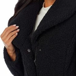 Women's Cuddl Duds Curly Sherpa Shawl-Collar Coat Black 17 Women's Cuddl Duds Curly Sherpa Shawl-Collar Coat Black -Cuddl Duds shop unnamed file 444