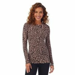 Women's Cuddl Duds® Softwear With Stretch Long Sleeve Crewneck Top Red Buffalo -Cuddl Duds shop unnamed file 45