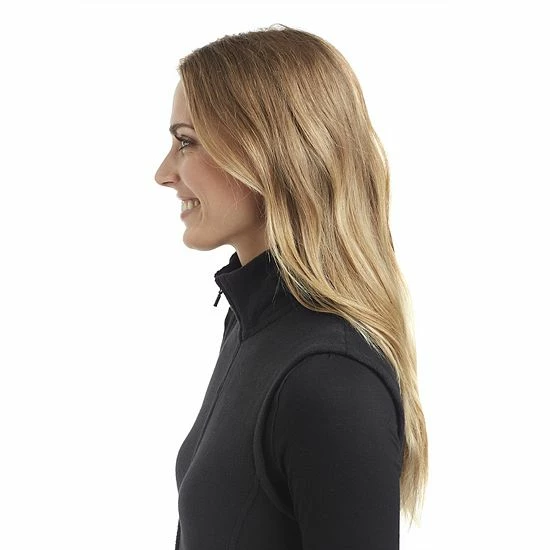 Women's Cuddl Duds® Fleecewear With Stretch Full Zippered Vest Charcoal Heather 3 Women's Cuddl Duds® Fleecewear With Stretch Full Zippered Vest Charcoal Heather - Image 3