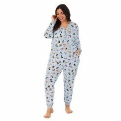 Plus Size Cuddl Duds® Henley Pajama Top And Banded Bottom Pajama Pants Sleep Set Black Stars -Cuddl Duds shop unnamed file 513