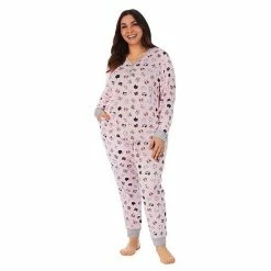 Plus Size Cuddl Duds® Henley Pajama Top And Banded Bottom Pajama Pants Sleep Set Black Stars -Cuddl Duds shop unnamed file 520