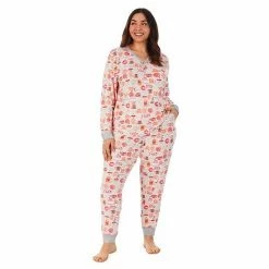 Plus Size Cuddl Duds® Henley Pajama Top And Banded Bottom Pajama Pants Sleep Set Black Stars -Cuddl Duds shop unnamed file 521