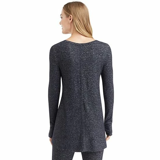 Women's Cuddl Duds® Soft Knit Long Sleeve Tunic Top Marled Viridian Green 2 Women's Cuddl Duds® Soft Knit Long Sleeve Tunic Top Marled Viridian Green - Image 2