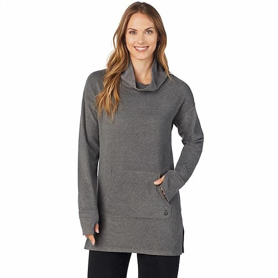 Women's Cuddl Duds® Fleecewear With Stretch Long Sleeve Tunic Top Viridian Green 7 Women's Cuddl Duds® Fleecewear With Stretch Long Sleeve Tunic Top Viridian Green - Image 7