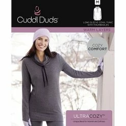Women's Cuddl Duds® Ultra Cozy Long Sleeve Cowlneck Tunic Top Cloud Blue Heather -Cuddl Duds shop unnamed file 558