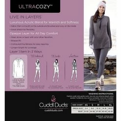 Women's Cuddl Duds® Ultra Cozy Long Sleeve Cowlneck Tunic Top Cloud Blue Heather -Cuddl Duds shop unnamed file 559