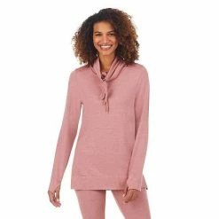 Women's Cuddl Duds® Ultra Cozy Long Sleeve Cowlneck Tunic Top Cloud Blue Heather -Cuddl Duds shop unnamed file 560