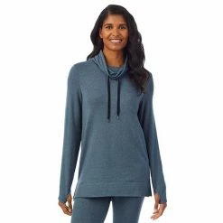 Women's Cuddl Duds® Ultra Cozy Long Sleeve Cowlneck Tunic Top Cloud Blue Heather -Cuddl Duds shop unnamed file 563