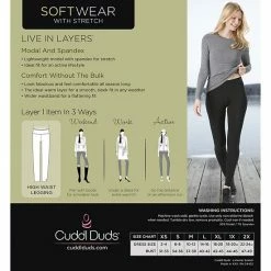 Women's Cuddl Duds® Softwear With Stretch High-Waisted Leggings Charcoal Heather 12 Women's Cuddl Duds® Softwear With Stretch High-Waisted Leggings Charcoal Heather -Cuddl Duds shop unnamed file 578