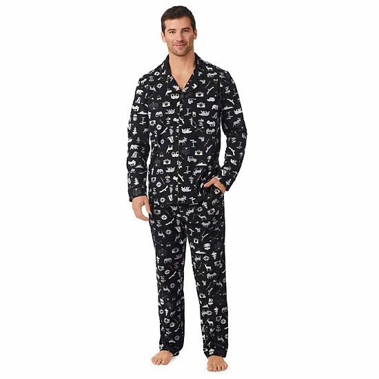 Men's Cuddl Duds Cozy Lodge Pajama Set Black Novelty 6 Men's Cuddl Duds Cozy Lodge Pajama Set Black Novelty - Image 6