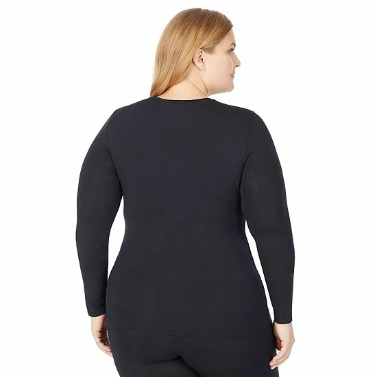 Plus Size Cuddl Duds® Softwear With Stretch Long Sleeve Crewneck Top Dress Blues 2 Plus Size Cuddl Duds® Softwear With Stretch Long Sleeve Crewneck Top Dress Blues - Image 2