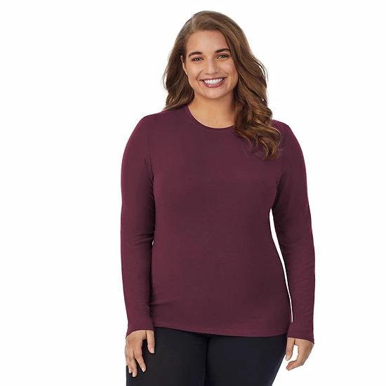 Plus Size Cuddl Duds® Softwear With Stretch Long Sleeve Crewneck Top Dress Blues 5 Plus Size Cuddl Duds® Softwear With Stretch Long Sleeve Crewneck Top Dress Blues - Image 5