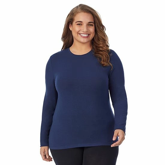 Plus Size Cuddl Duds® Softwear With Stretch Long Sleeve Crewneck Top Dress Blues 10 Plus Size Cuddl Duds® Softwear With Stretch Long Sleeve Crewneck Top Dress Blues - Image 10