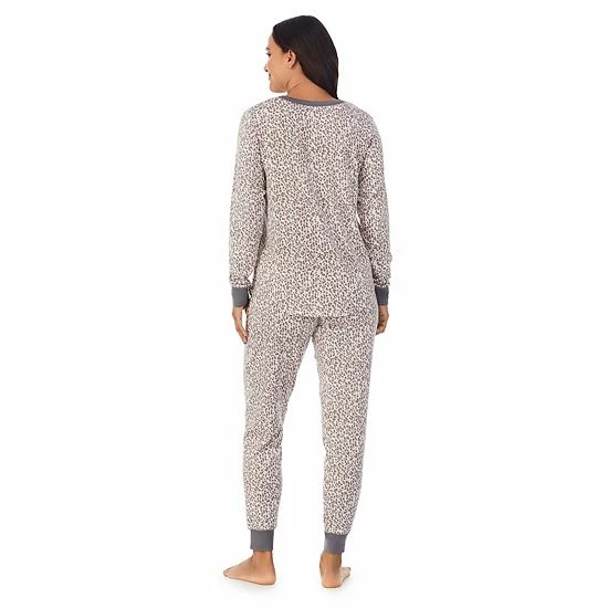 Petite Cuddl Duds® Henley Pajama Top And Banded Bottom Pajama Pants Sleep Set Gray Hearts 2 Petite Cuddl Duds® Henley Pajama Top And Banded Bottom Pajama Pants Sleep Set Gray Hearts - Image 2