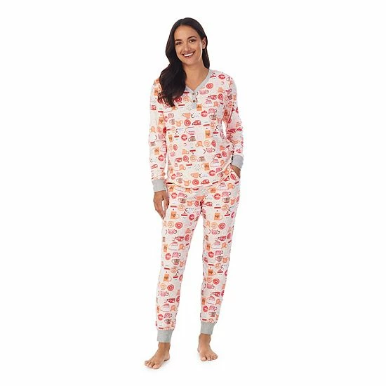 Petite Cuddl Duds® Henley Pajama Top And Banded Bottom Pajama Pants Sleep Set Gray Hearts 11 Petite Cuddl Duds® Henley Pajama Top And Banded Bottom Pajama Pants Sleep Set Gray Hearts - Image 11