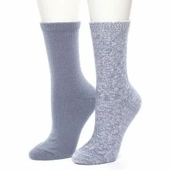 Women's Cuddl Duds® 2-Pack Plushfill* Diamond Cabled Spacedye Crew Socks Smoke Gray -Cuddl Duds shop unnamed file 697