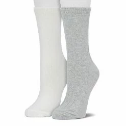 Women's Cuddl Duds® 2-Pack Plushfill* Diamond Cabled Spacedye Crew Socks Smoke Gray -Cuddl Duds shop unnamed file 700