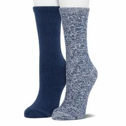 Women's Cuddl Duds® 2-Pack Plushfill* Diamond Cabled Spacedye Crew Socks Smoke Gray -Cuddl Duds shop unnamed file 702