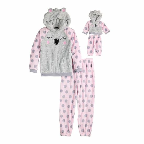 Girls 4-14 Cuddl Duds Hooded Pajama Set Koala 2 Girls 4-14 Cuddl Duds Hooded Pajama Set Koala - Image 2