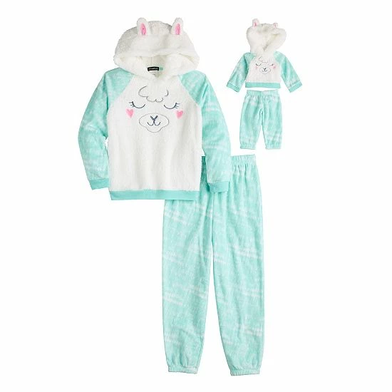 Girls 4-14 Cuddl Duds Hooded Pajama Set Koala 4 Girls 4-14 Cuddl Duds Hooded Pajama Set Koala - Image 4