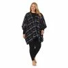 Plus Size Cuddl Duds® Double Plush Reversible Wrap Burgundy Plaid
