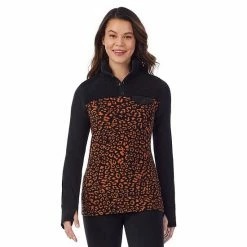 Women's Cuddl Duds® Fleecewear With Stretch Mock Henley Long Sleeve Top With Sherpa Amber Animal 18 Women's Cuddl Duds® Fleecewear With Stretch Mock Henley Long Sleeve Top With Sherpa Amber Animal -Cuddl Duds shop unnamed file 761