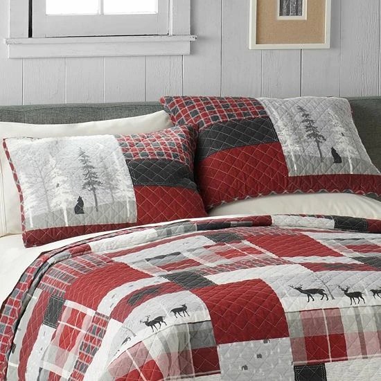 Cuddl Duds® Flannel Quilt Set Toile Lodge 2 Cuddl Duds® Flannel Quilt Set Toile Lodge - Image 2