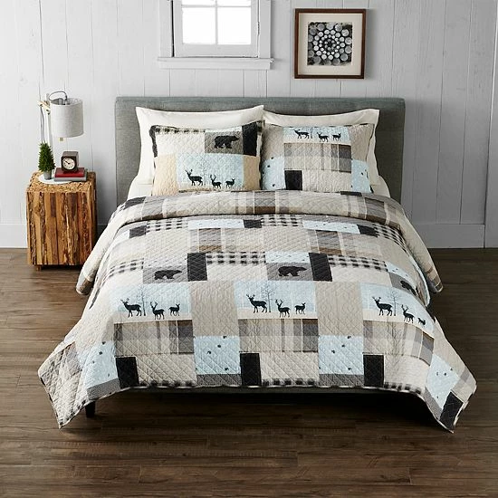 Cuddl Duds® Flannel Quilt Set Toile Lodge 8 Cuddl Duds® Flannel Quilt Set Toile Lodge - Image 8