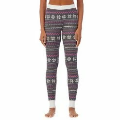 Women's Cuddl Duds® Stretch Thermal Leggings Grey Multi Fairisle